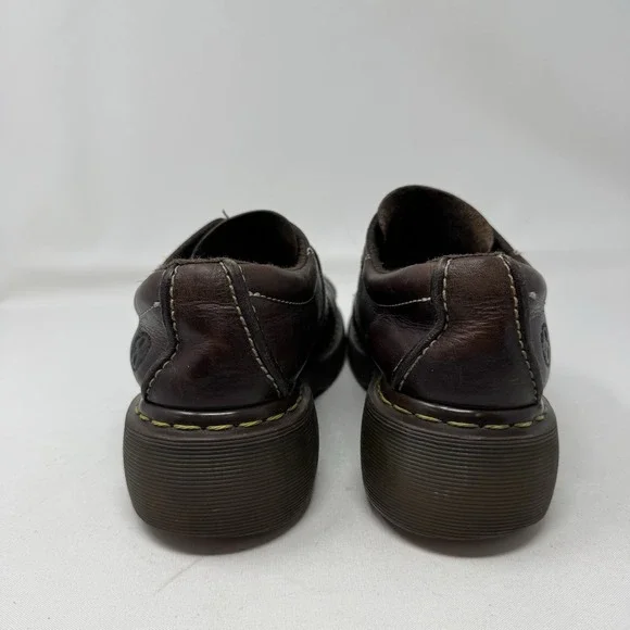 Dr Doc Martens Shoes Womens 9 Monk Strap Oxford Chunky Y2K Brown Leather Wedge - Picture 5 of 10